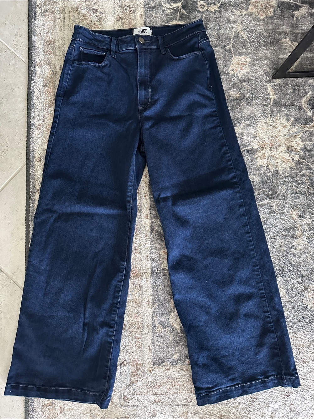 PAIGE Genesee Crop Wide-Leg Jeans in Elvira Wash